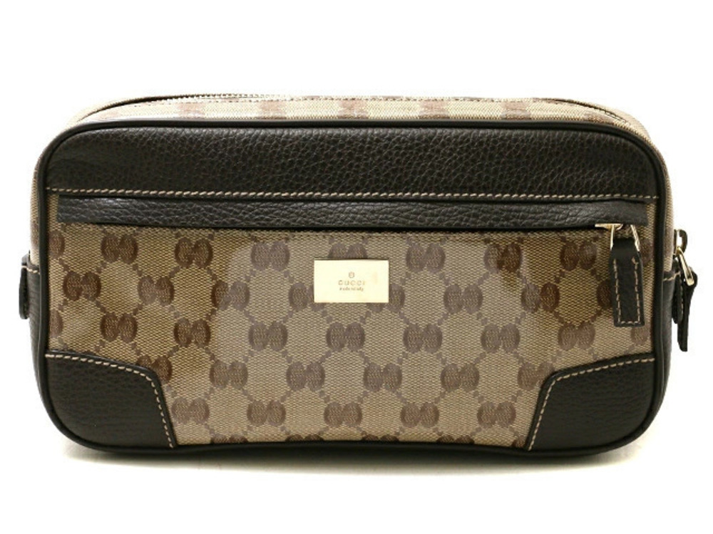 Gucci Waist Belt Crossbody Bag GG Canvas Calfskin